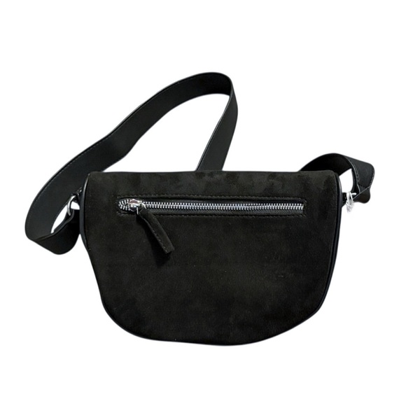 Adhorned NY Vegan Suede Leather Studded Sling Crossbody Bag - Picture 2 of 8